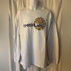Tee: timberland long sleeved new stack logo shirt made in usa xl